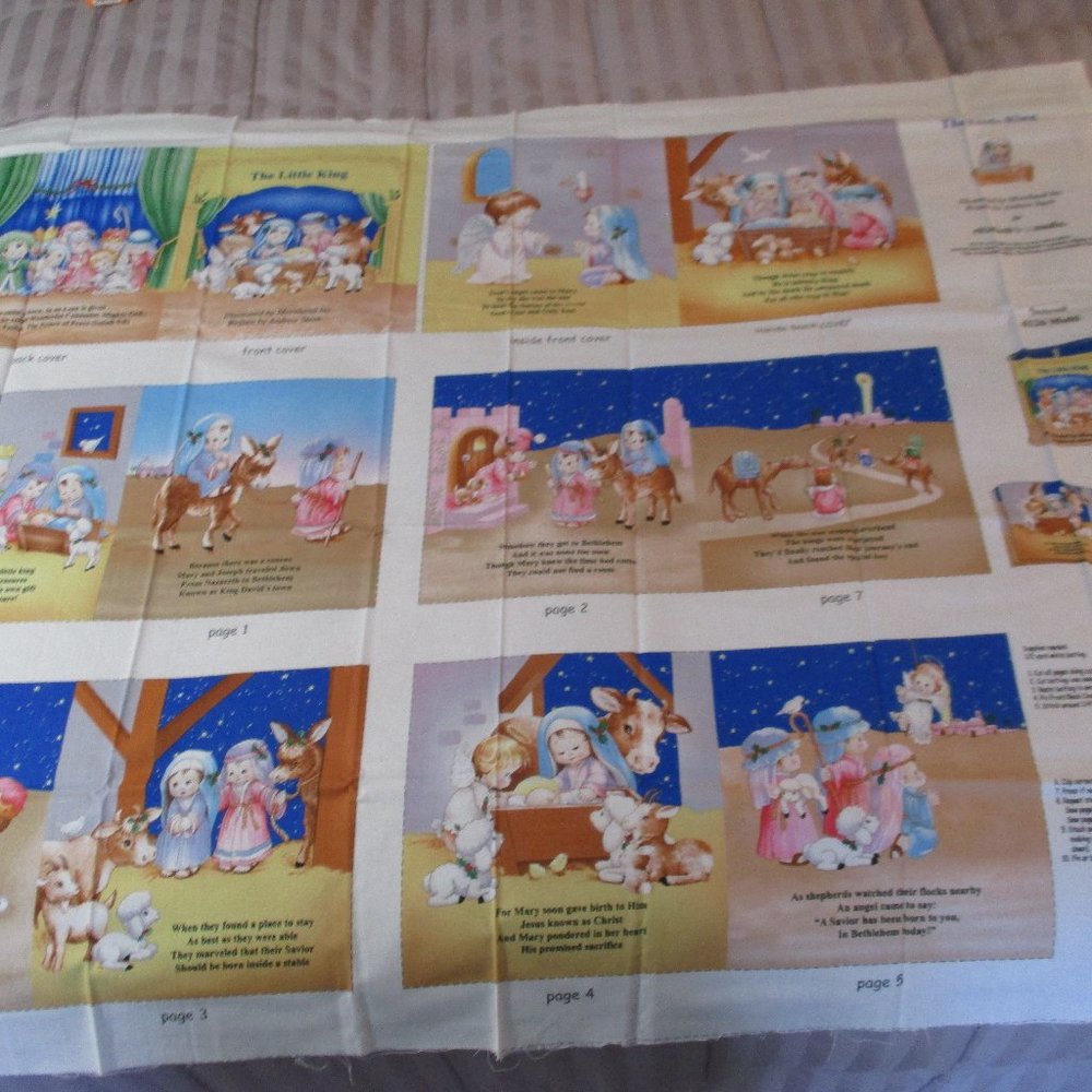 The Little King Christmas Fabric Book Cut-Outs Crafts Kids NEW